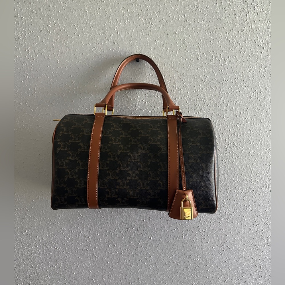 Celine | Boston bag in Triomphe Canvas and Calfskin